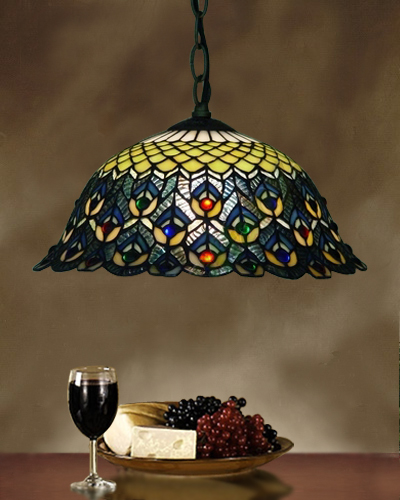 14 inches peacock tiffany ceiling lamp CL14001