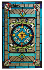 flower tiffany stained glass windows panel WP010-S