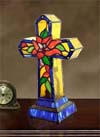 cross stained glass lamp A051