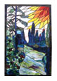tiffany landscape stained glass windows panel WP006-S