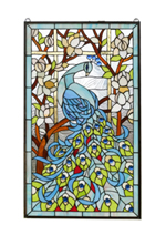 peacock Stained Glass tiffany Window WP005-S