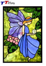 angel tiffany stained glass window panel WP019-S